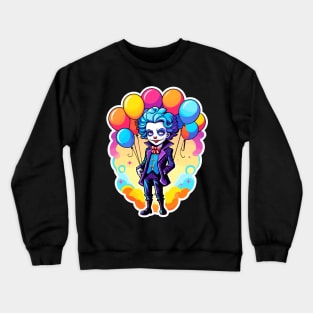 Clown Halloween Illustration Crewneck Sweatshirt